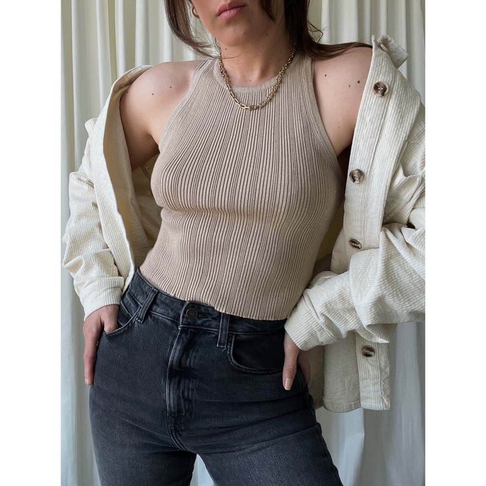 TANK knit tank top — In Khaki - Picture 4 of 6